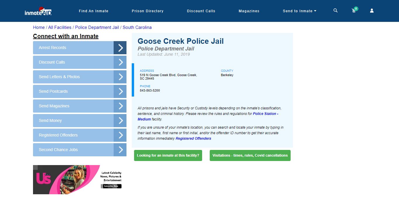 Goose Creek Police Jail & Inmate Search - Goose Creek, SC
