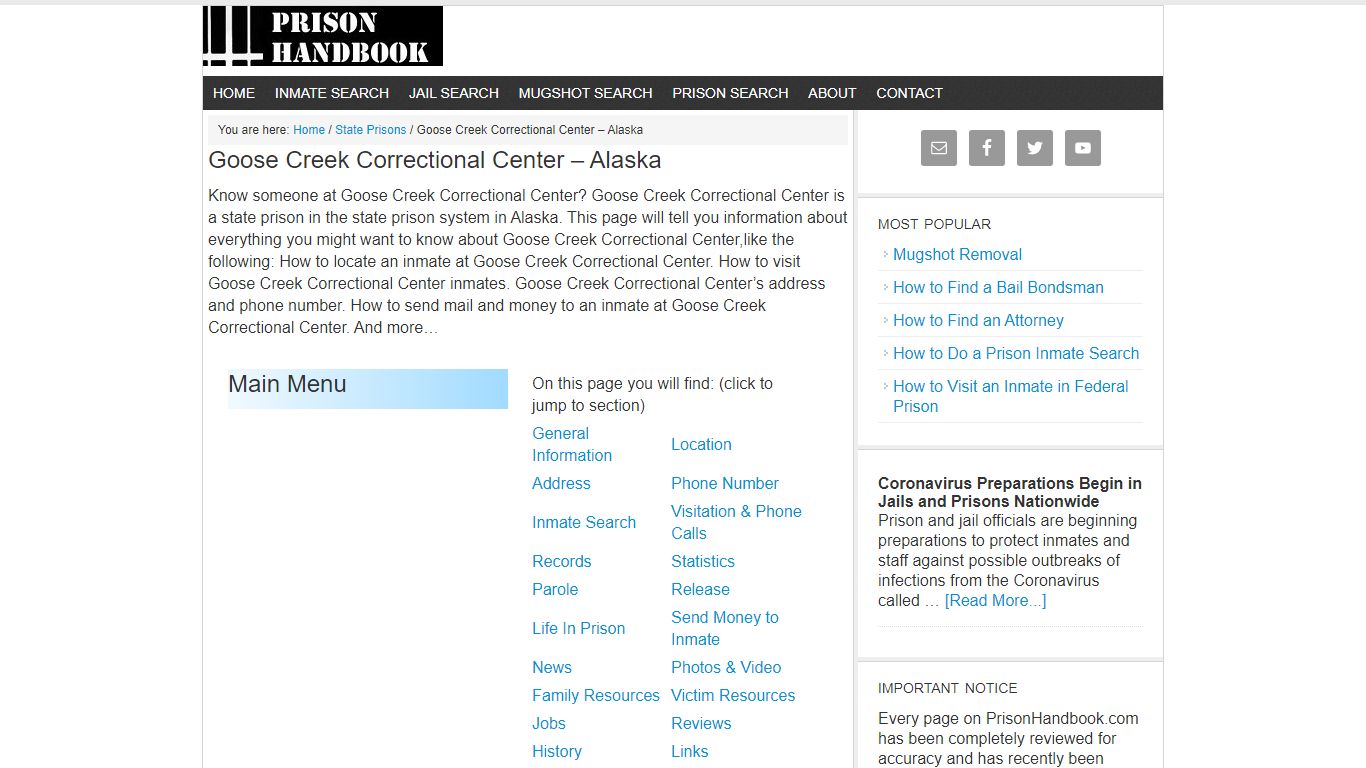 Goose Creek Correctional Center – Alaska - Prison Handbook