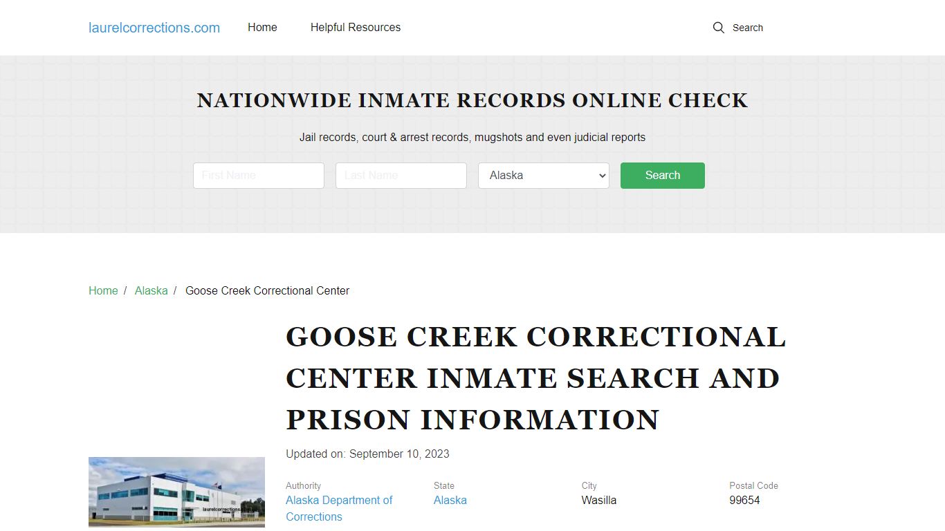 Goose Creek Correctional Center Inmate Search, Visitation, Contacts